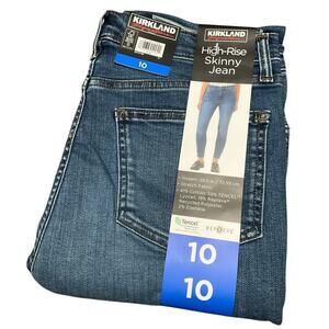 Kirkland Signature Denim Jeans Stretch Skinny Fit High Rise Blue Size 10 NWT